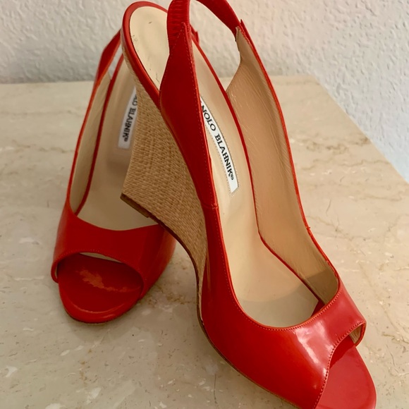 Manolo Blahnik RED LEATHER - Picture 2 of 6